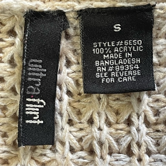 Ultra Flirt Cream Crew Neck Sweater with Textured Knit - Picture 6 of 6